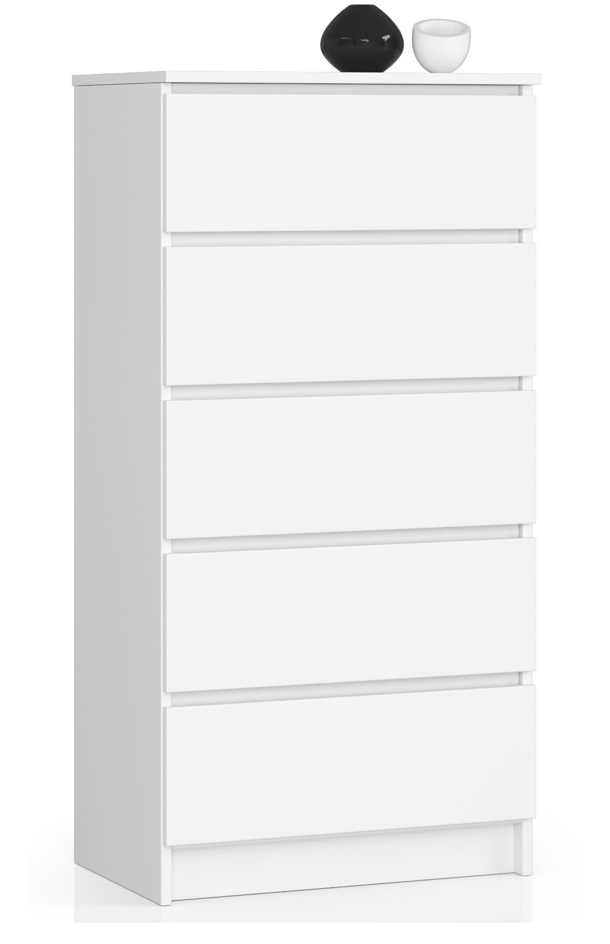 Komoda Kuba 60 cm - 5 zásuviek biela 1