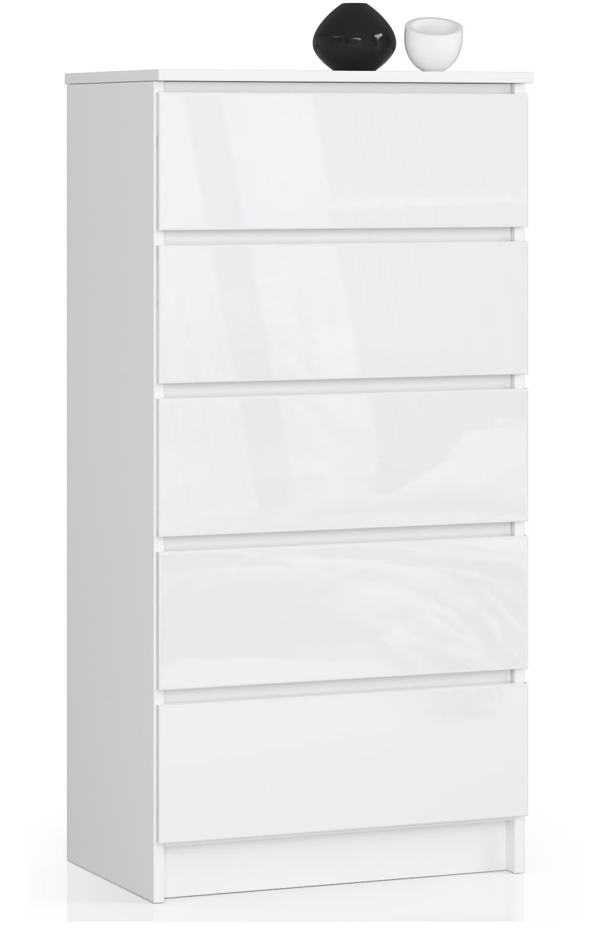 Komoda Kuba 60 cm - 5 zásuviek biela lesk 1