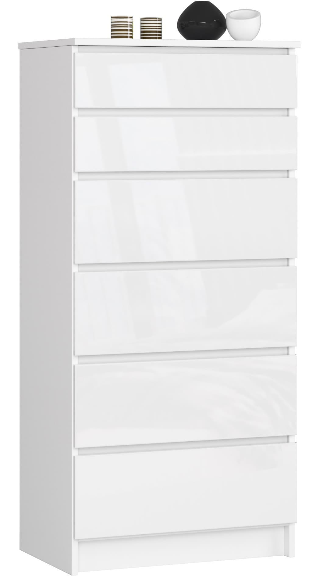 Komoda Kuba 60 cm - 6 zásuviek biela lesk 1