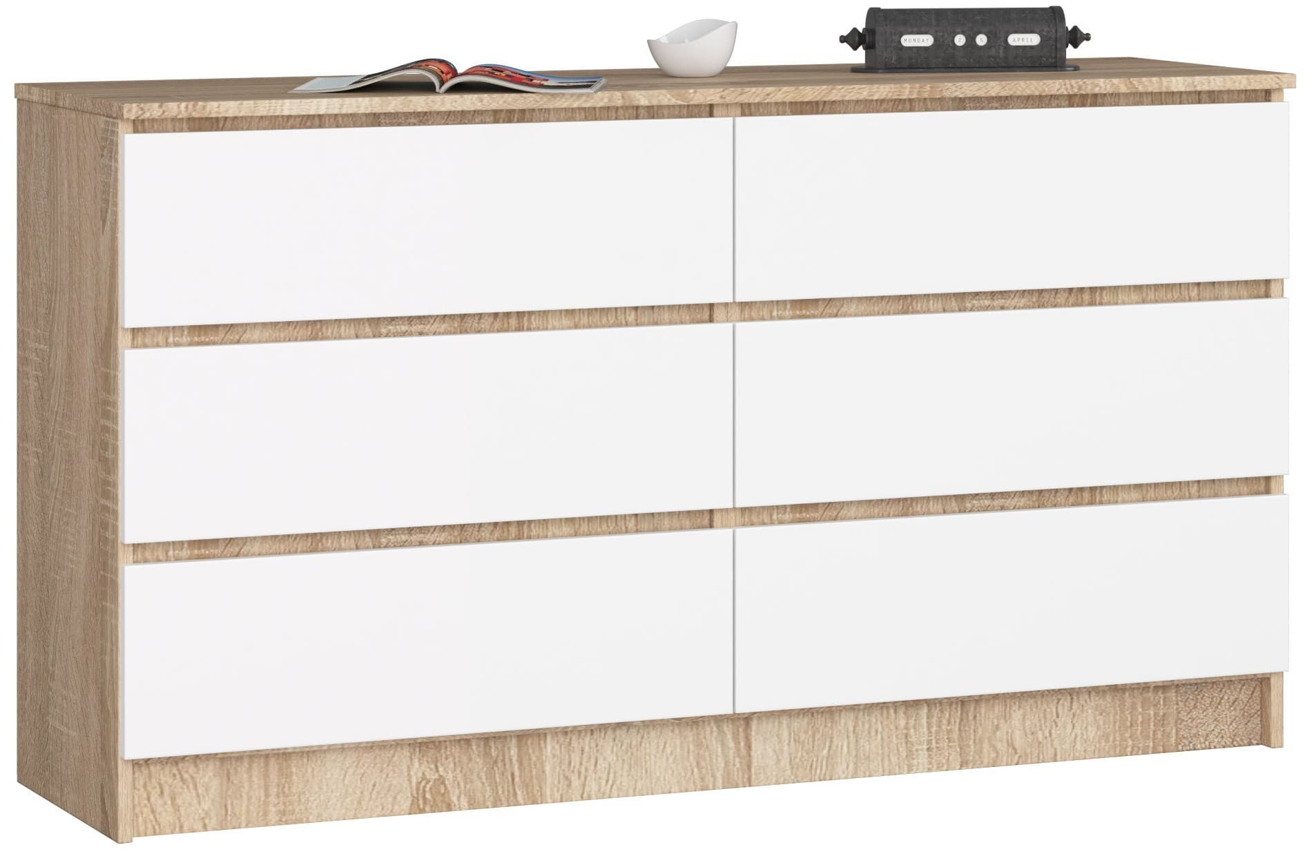 Komoda Rollo K 140 cm dub sonoma/biela 1