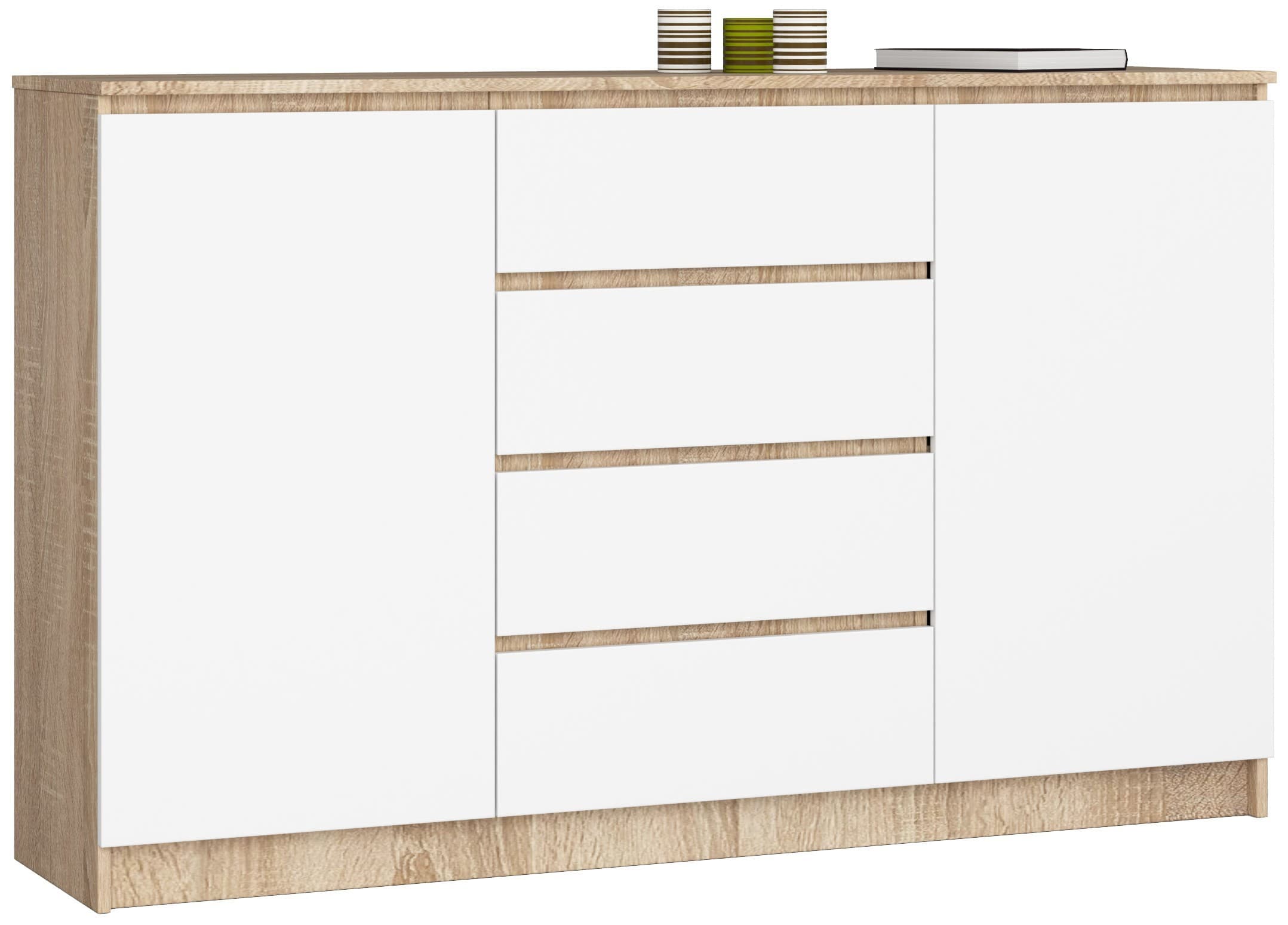 Komoda Tove K 160 cm dub sonoma/biela