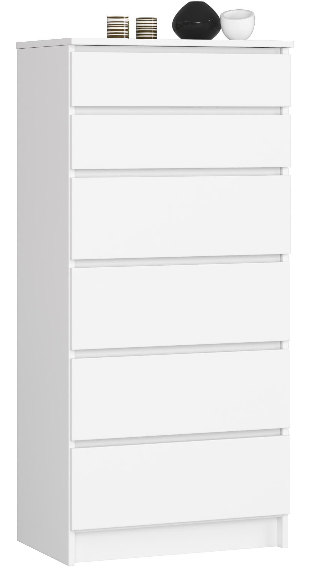 Komoda Kuba 60 cm - 6 šuplíkov biela 1