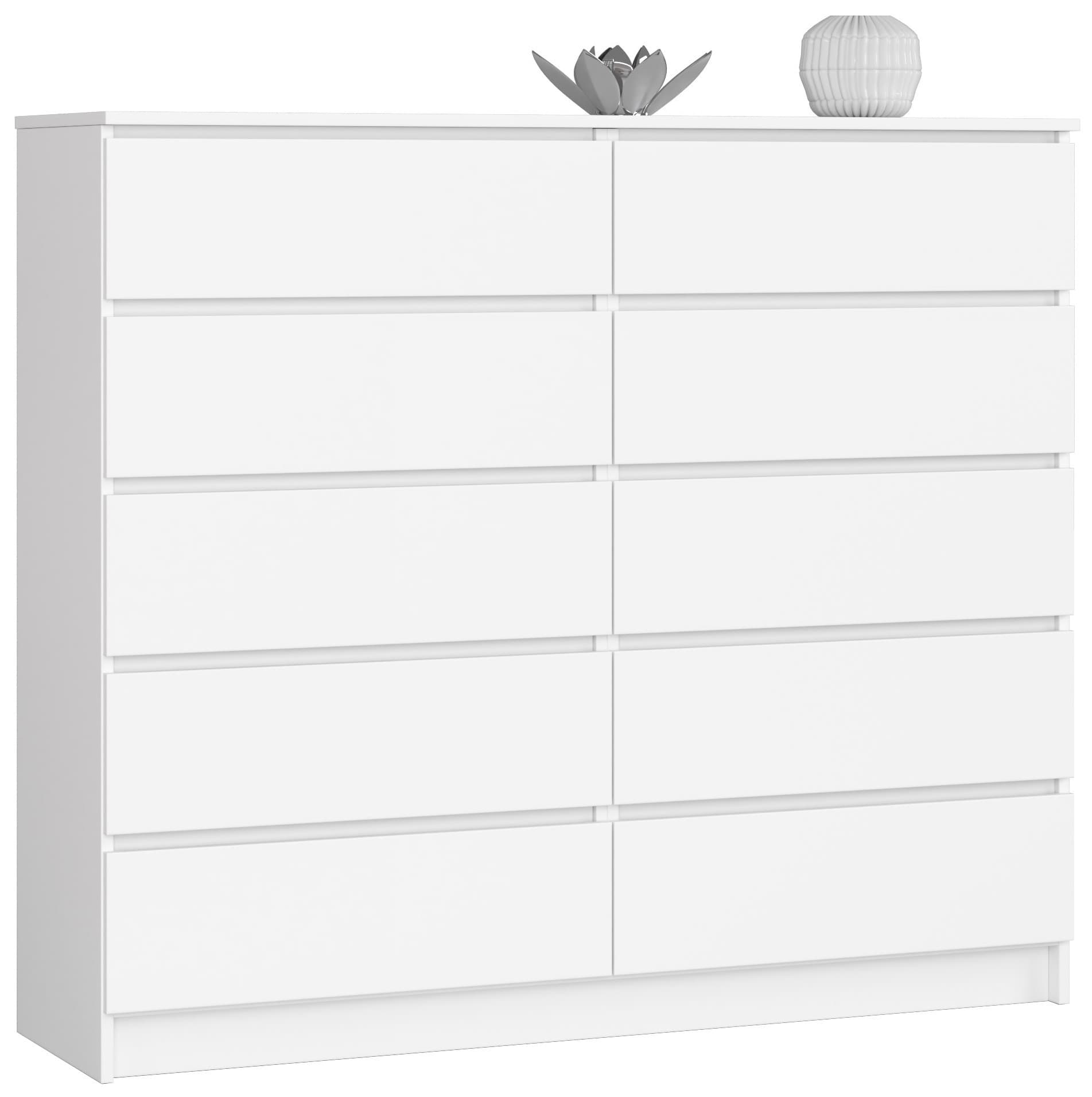 Komoda Kuba 140 cm 10 zásuviek biela 1