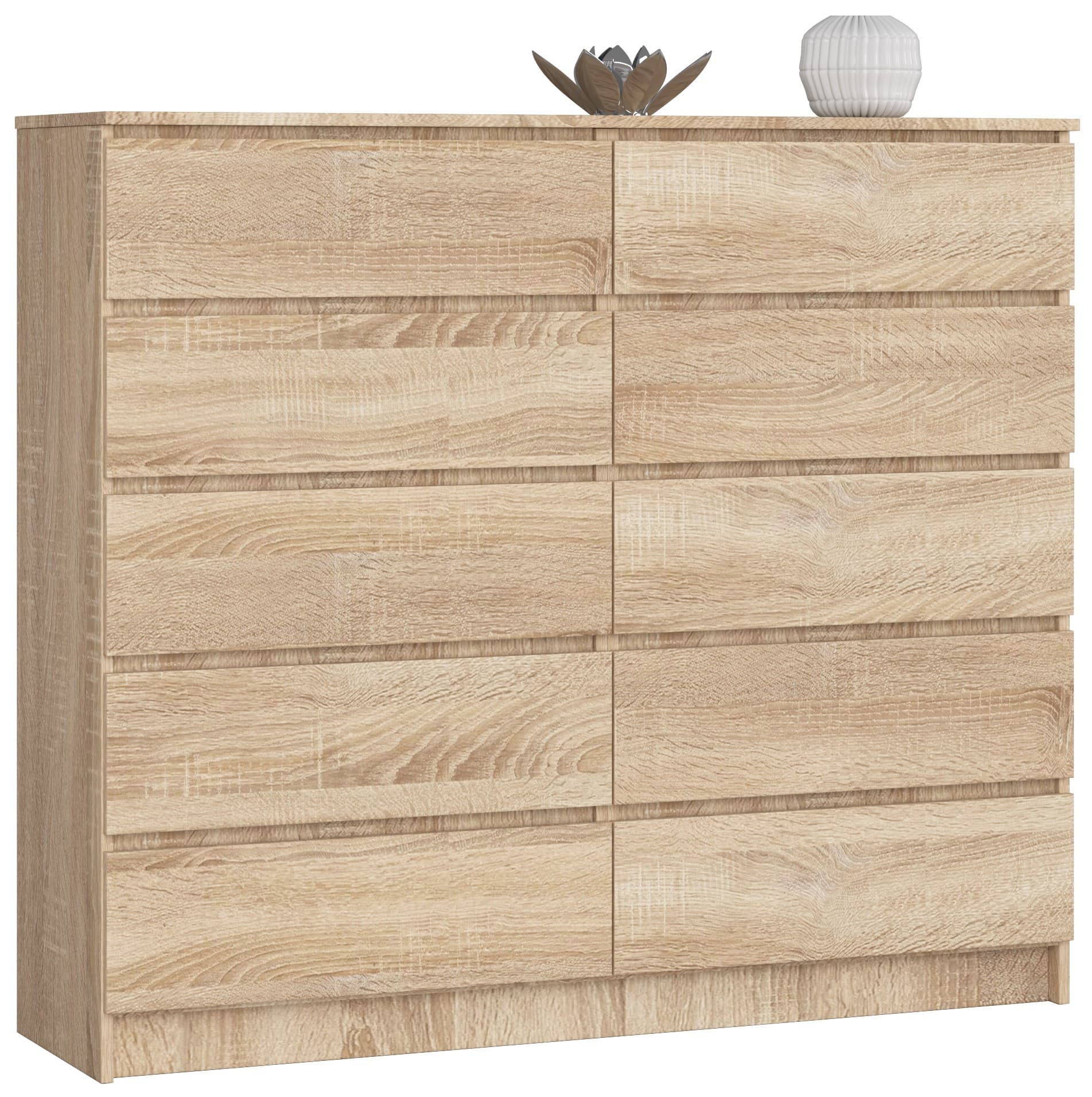 Komoda Kuba 140 cm 10 zásuviek dub sonoma 1