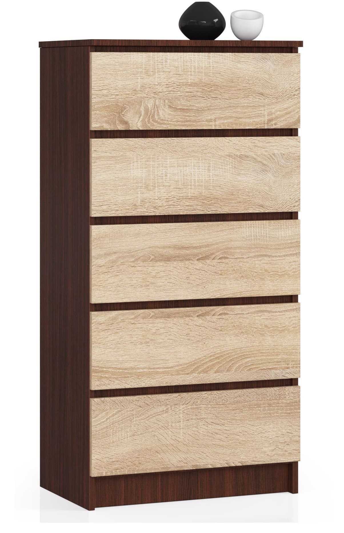 Komoda Kuba 60 cm - 5 zásuviek wenge/sonoma 1