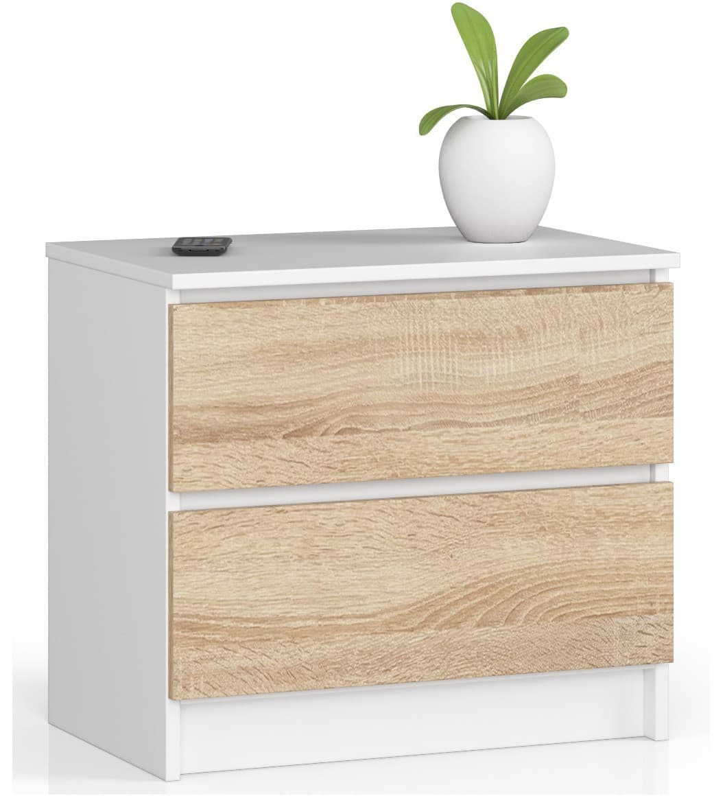 Komoda Liv 60 cm biela/dub sonoma 1