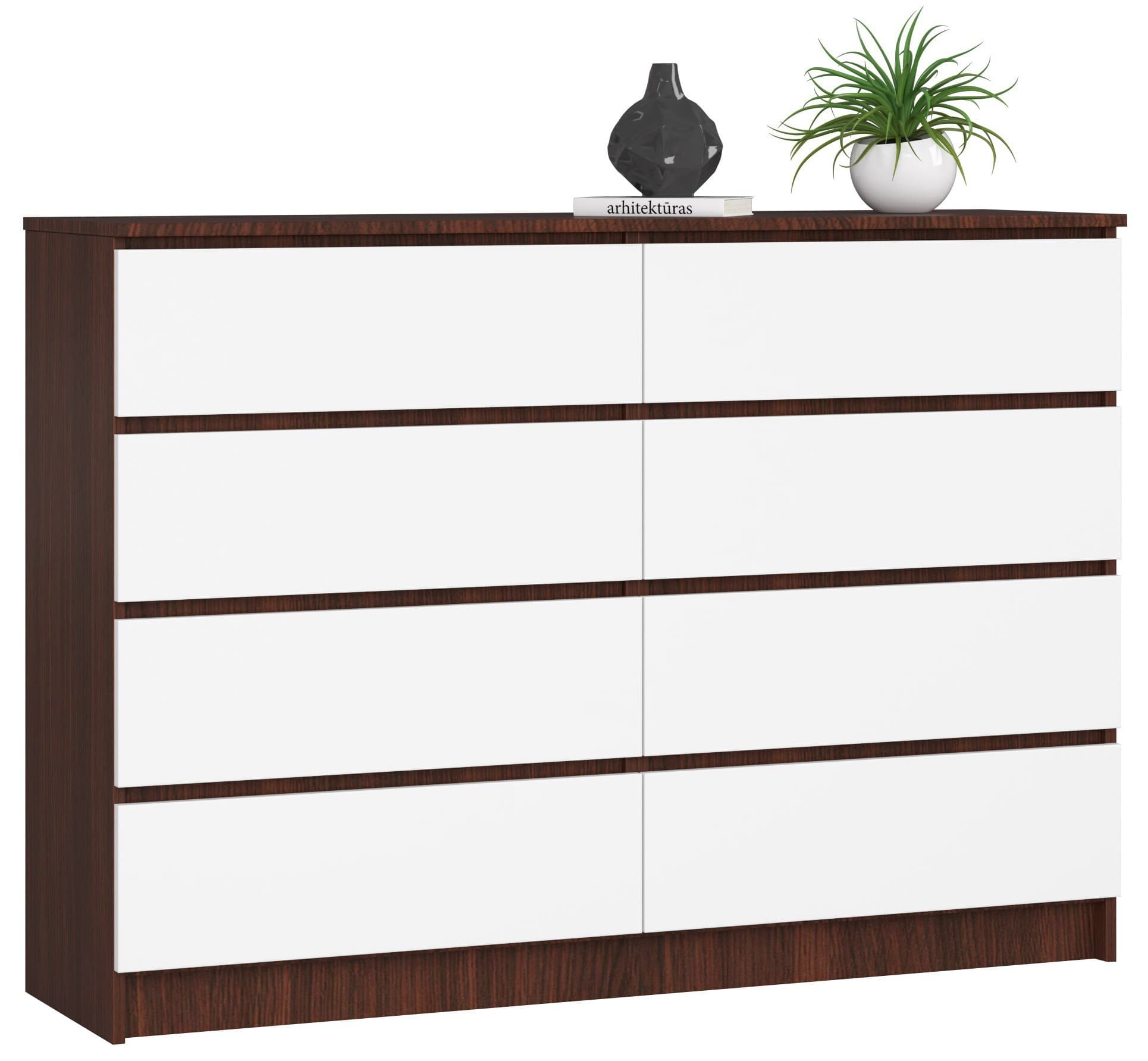Komoda Rollo X 140 cm wenge/biela 1