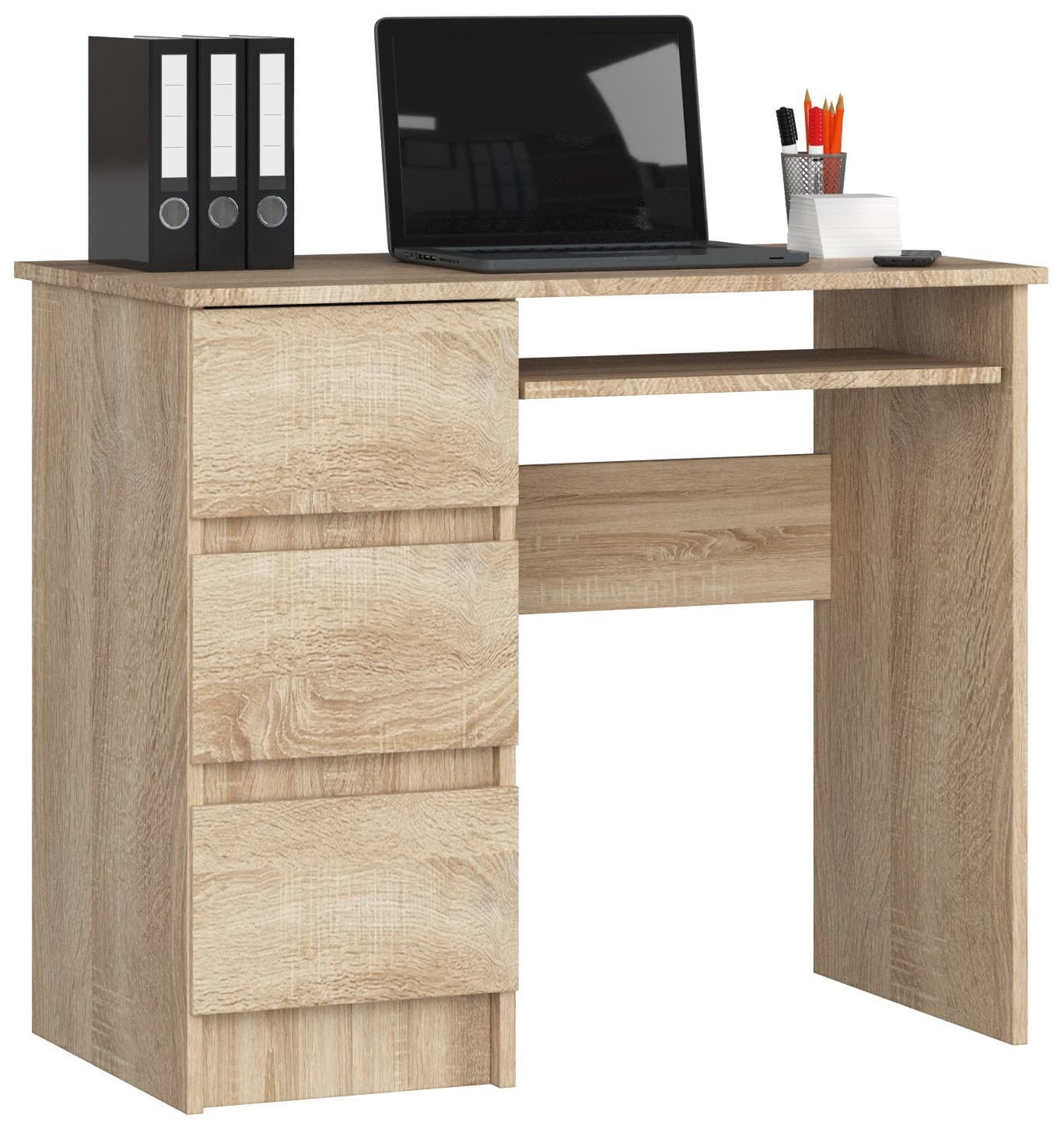 Písací stôl A-6 90 cm dub sonoma ľavý 1