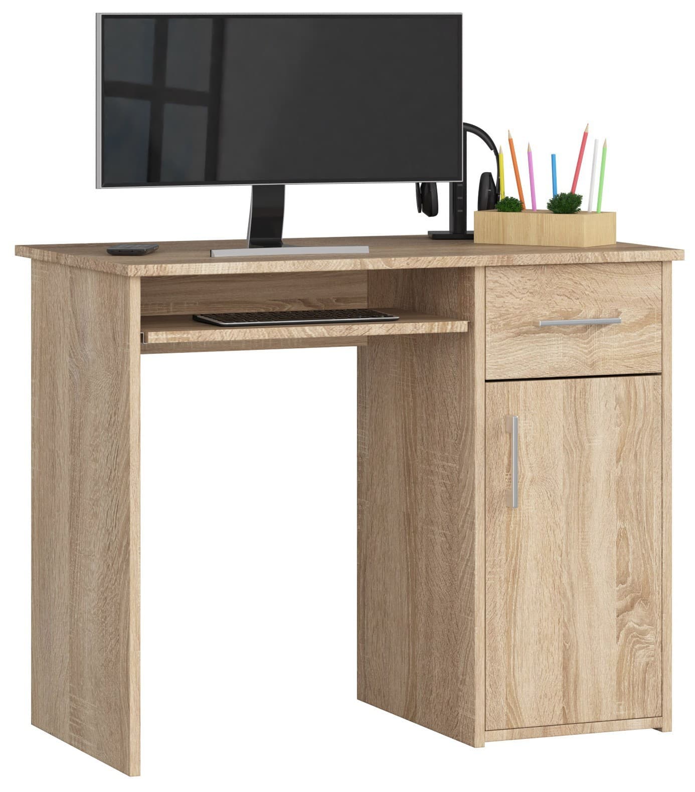 Volně stojící psací stůl Pin 90 cm dub sonoma 1