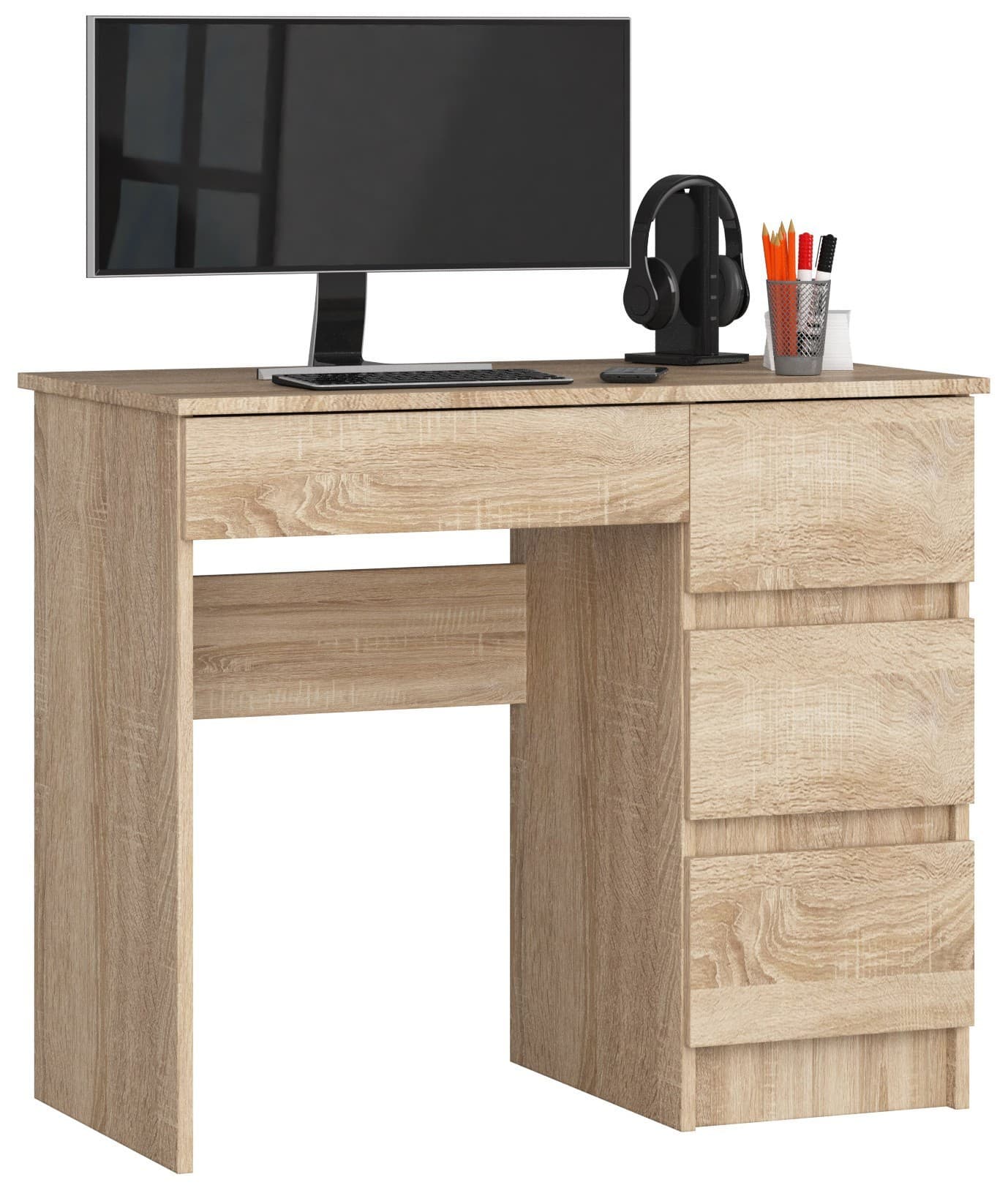 Písací stôl A-7 90 cm dub sonoma pravý 1