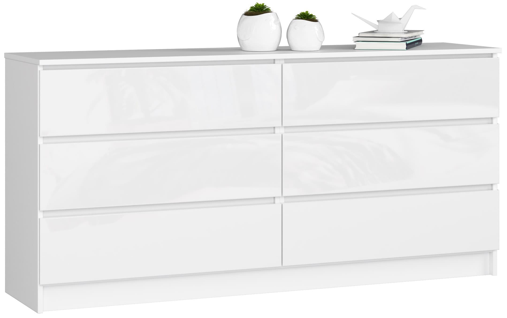 Komoda Rollo V 160 cm biela lesklá