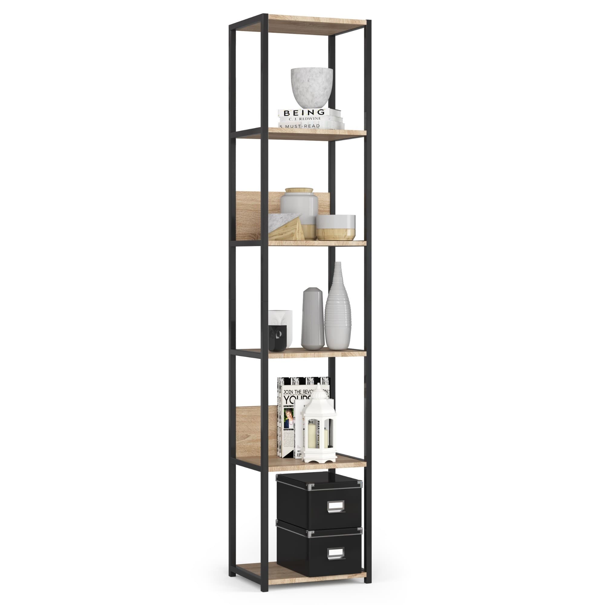 Industriálny regál Lamon 40 cm čierny/dub sonoma