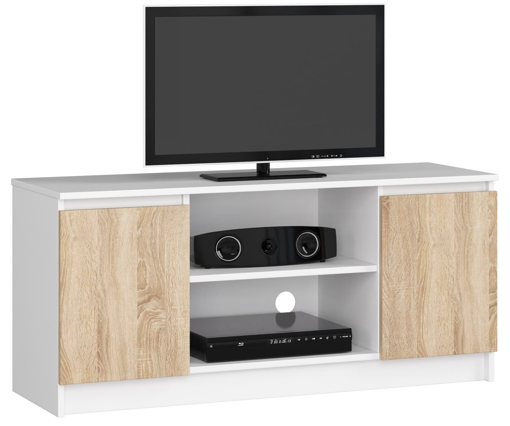 TV stolík Tonon 120 cm biely/sonoma 1