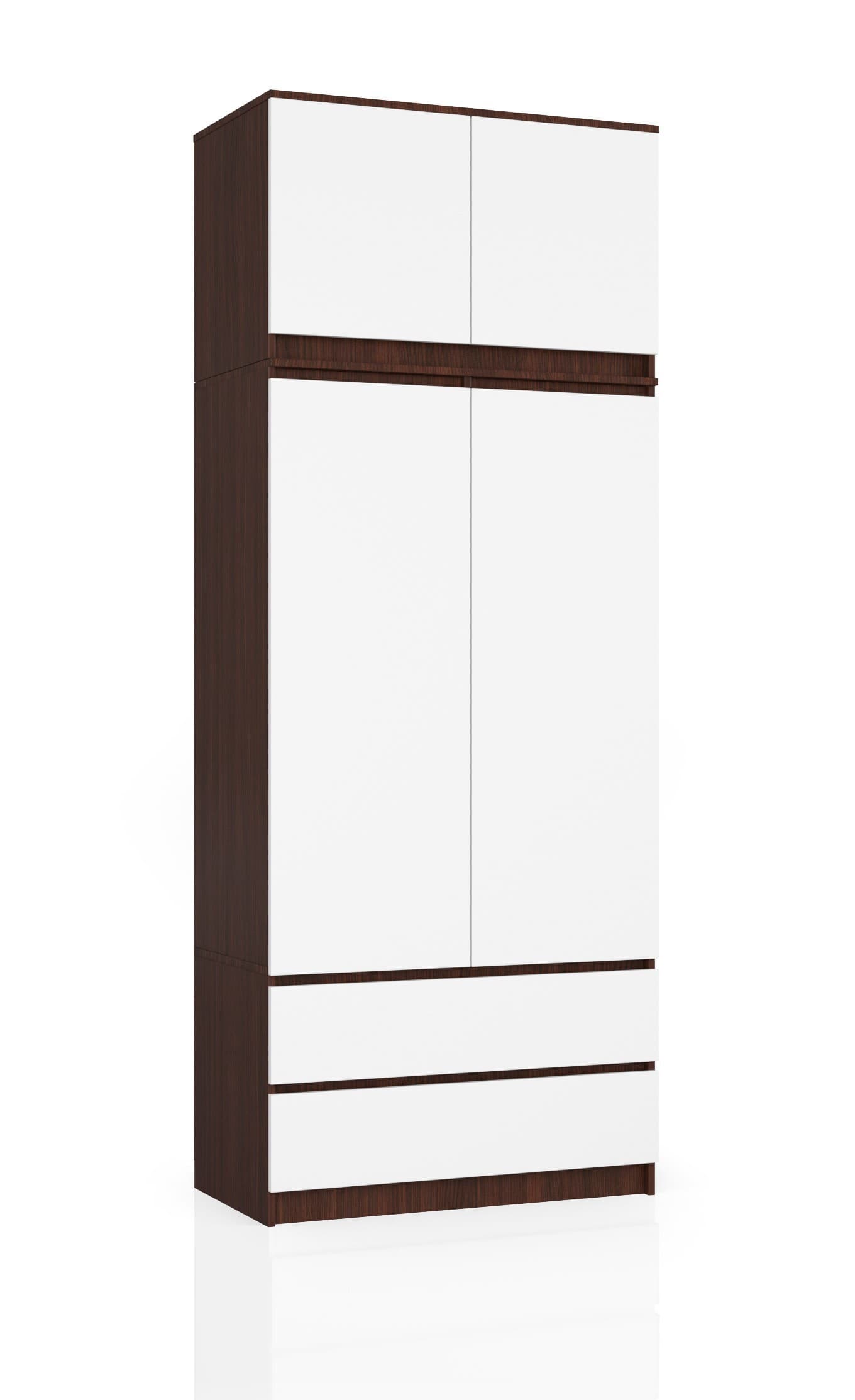Šatníková skriňa s nadstavcom Star 90 cm wenge/biela 1