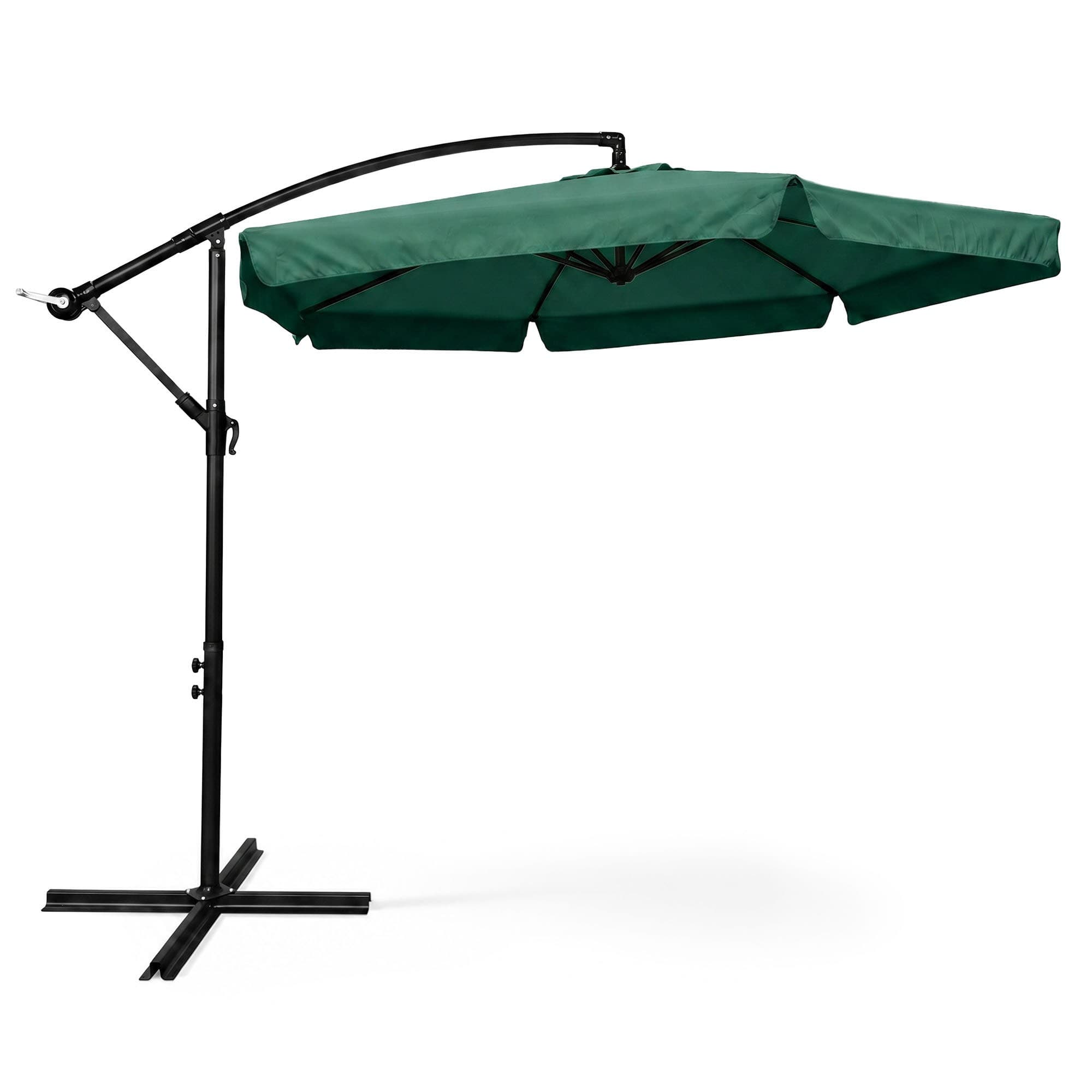 Záhradný slnečník CYNIA s bočnou nohou 300 cm tmavozelený 1
