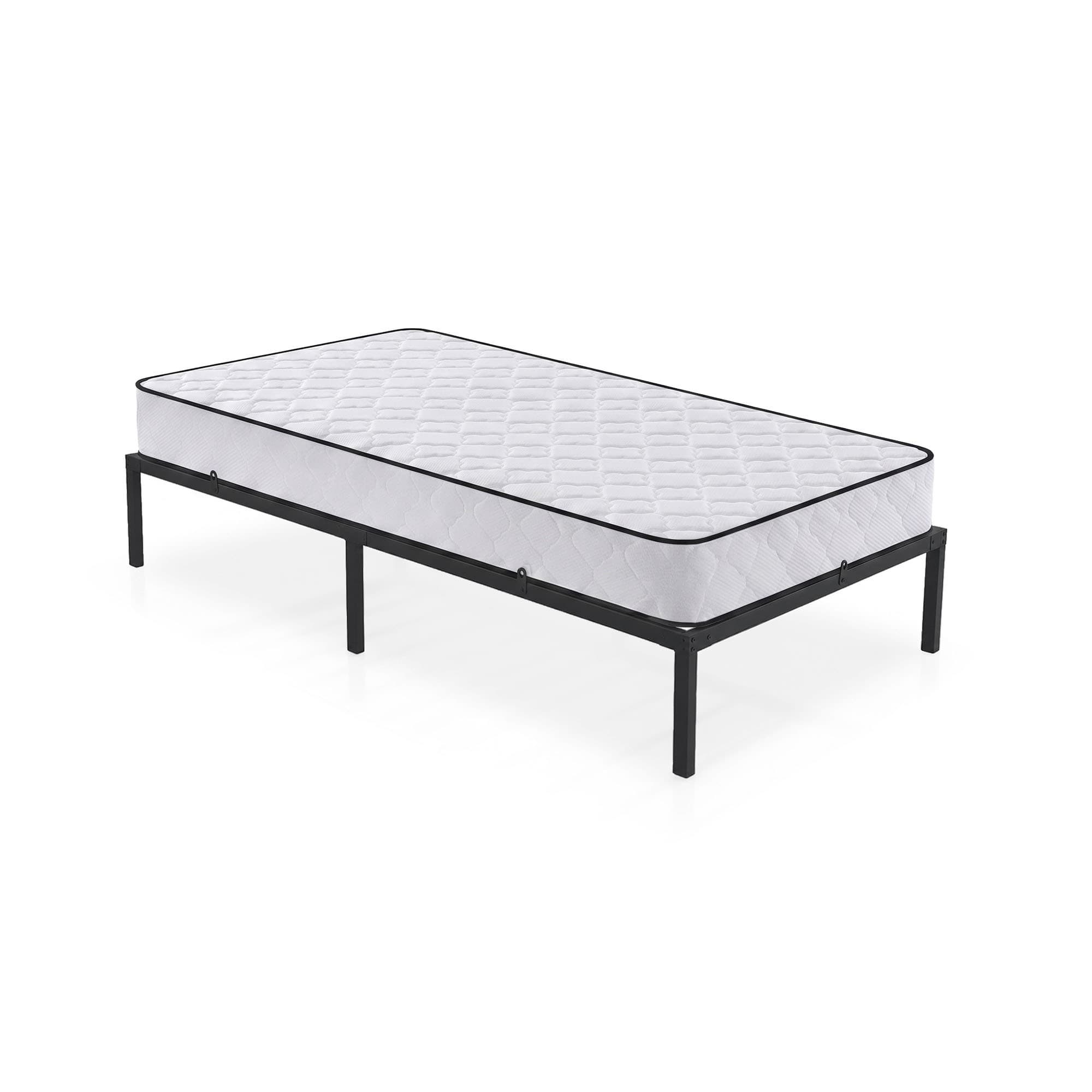 Skládací kovový rám postele s matrací Lowa 100x200 černý 1