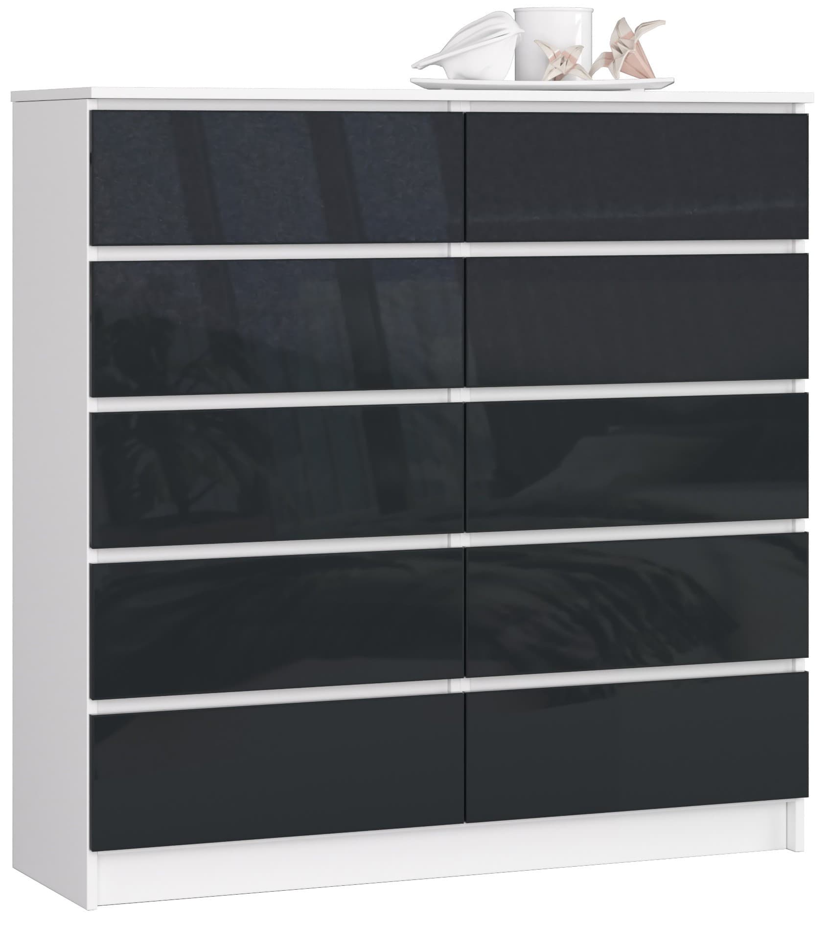 Komoda Kuba 120 cm biela/grafitová 1