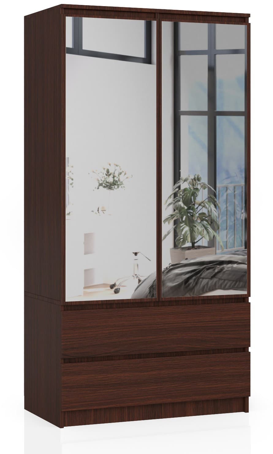 Šatníková skriňa Star so zrkadlom 90 cm wenge 1