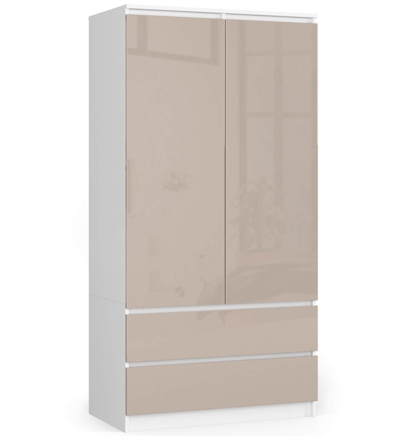 Šatníková skriňa Star 90 cm biela/cappuccino lesk 1