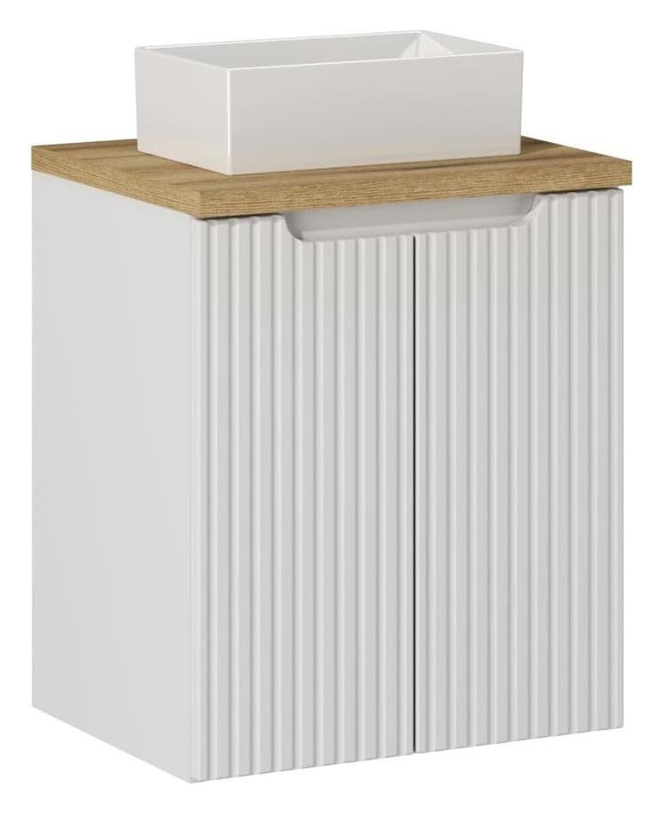 Závesná skrinka Nova White Gaja II s doskou 50 cm biela/dub evoke