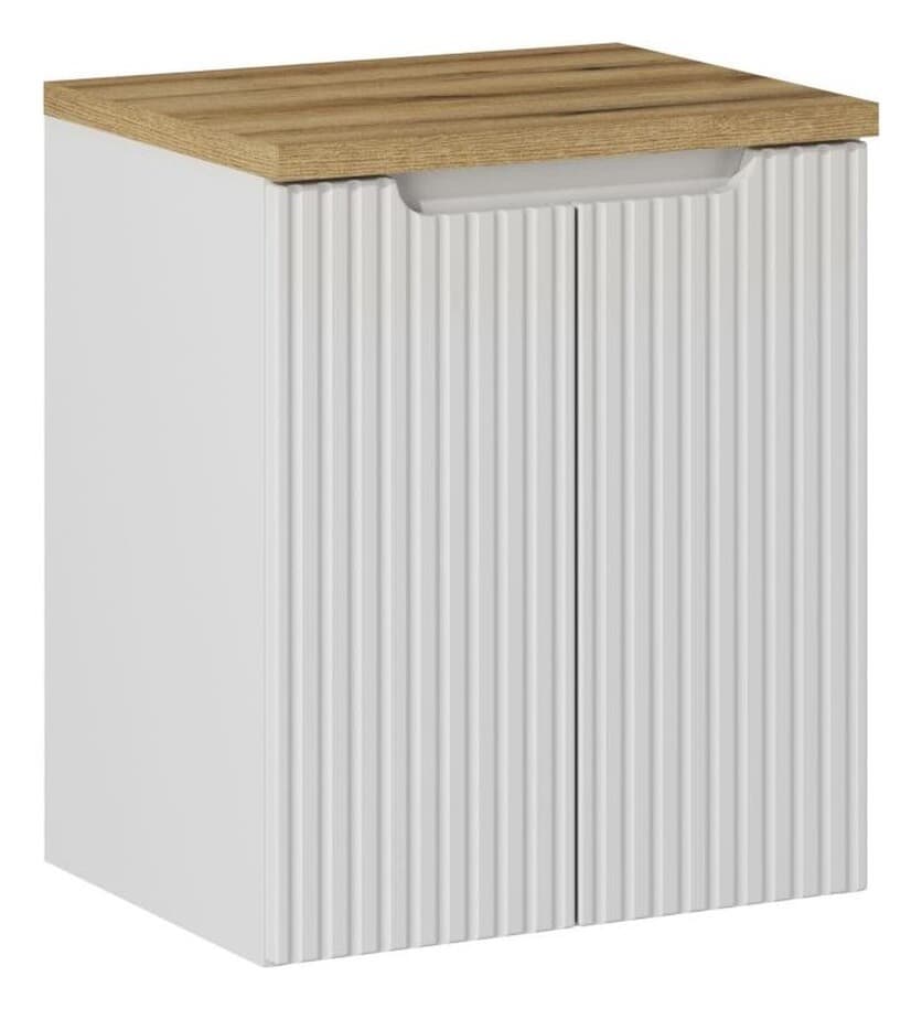 Závesná skrinka pod umývadlo Nova White II s doskou 50 cm biela/dub evoke