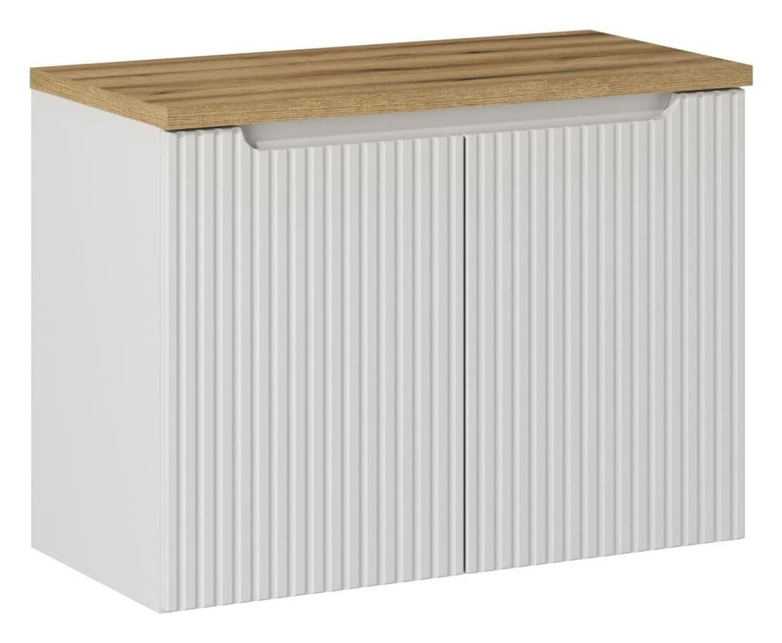 Závesná skrinka pod umývadlo Nova White II s doskou 80 cm biela/dub coast evoke