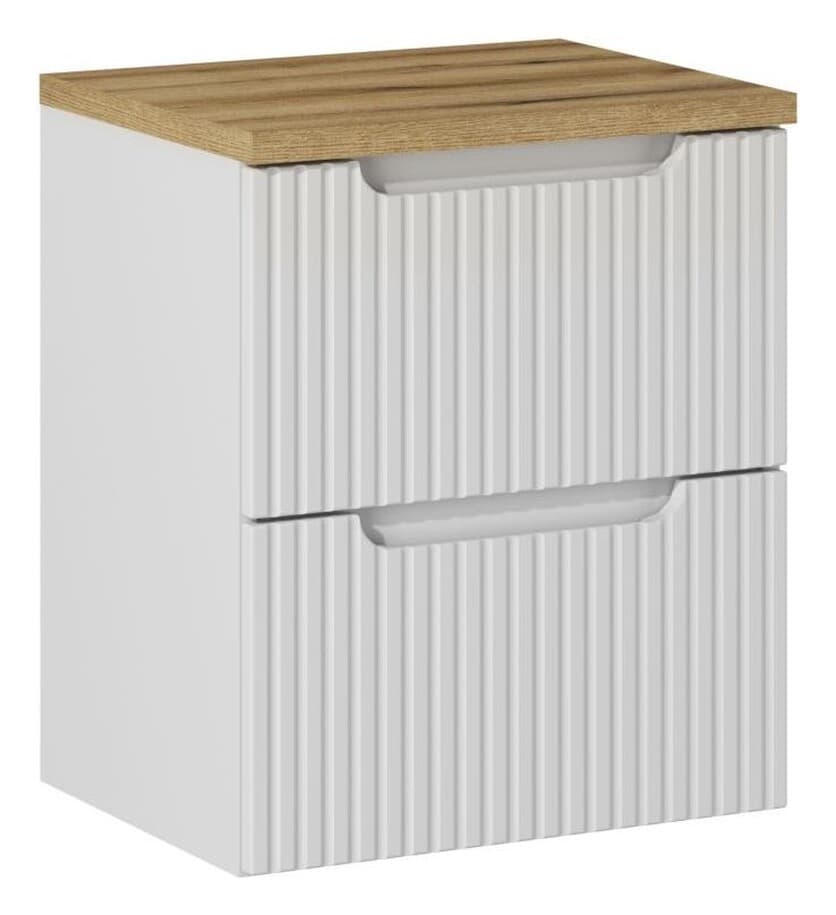 Závesná skrinka pod umývadlo Nova White I s doskou 50 cm biela/dub evoke