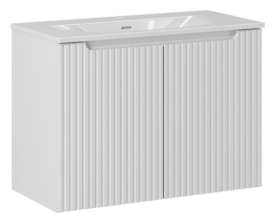 Závesná skrinka pod umývadlo Nova White so zapusteným umývadlom 80 cm biela 1
