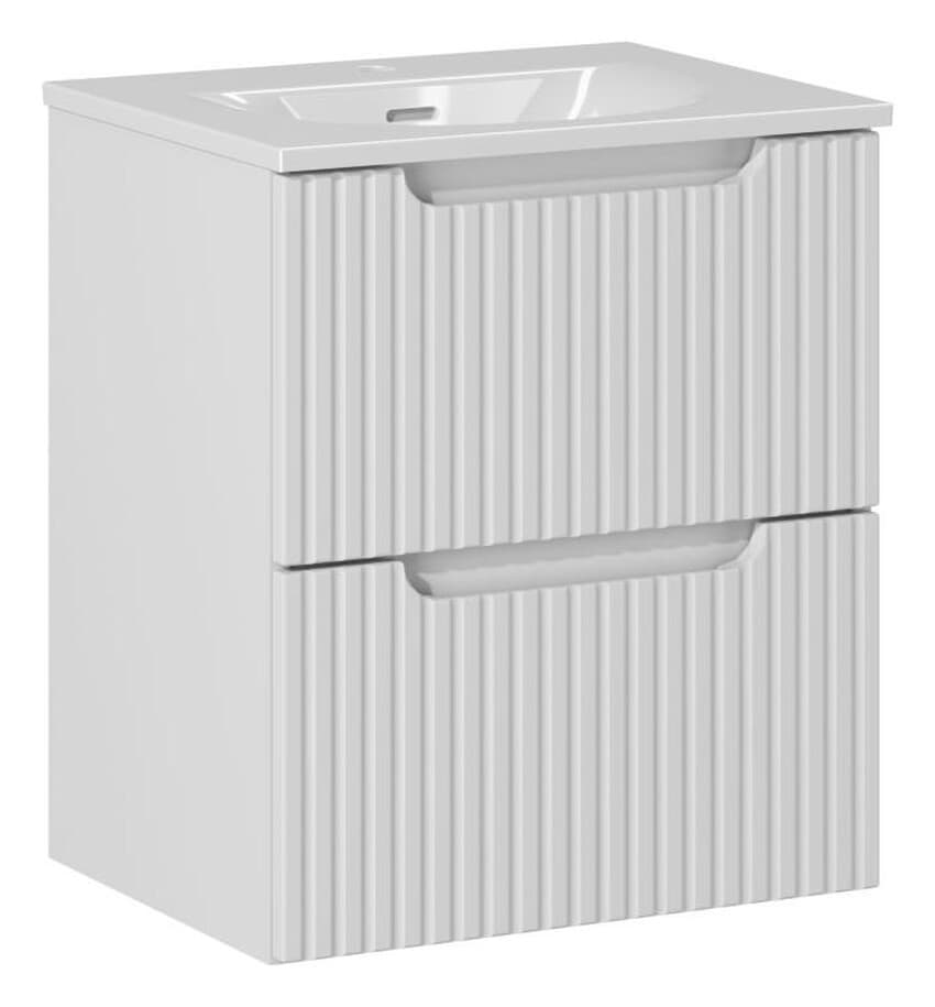 Závesná skrinka Nova White I so zápustným umývadlom 50 cm biela 1