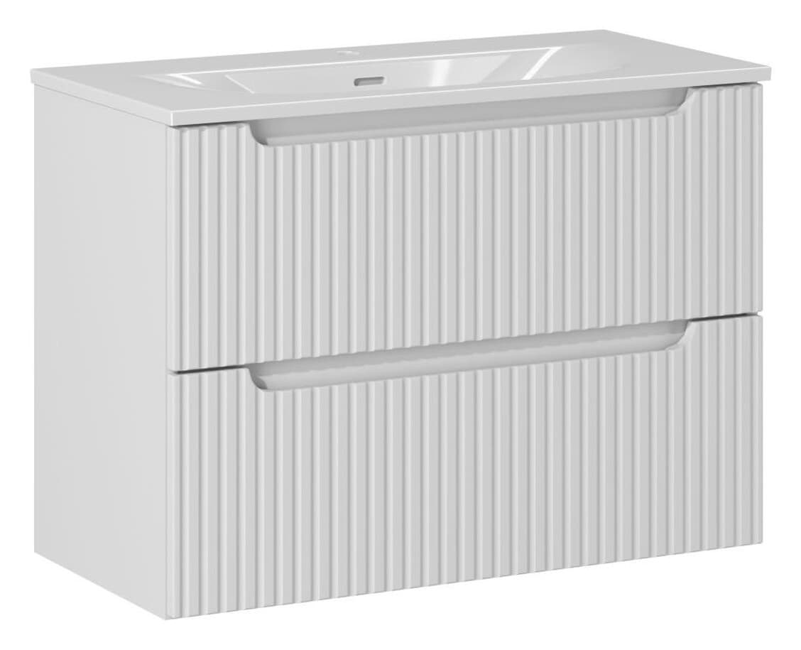 Umyvadlová skrinka so zápustným umývadlom Nova White 80 cm biela