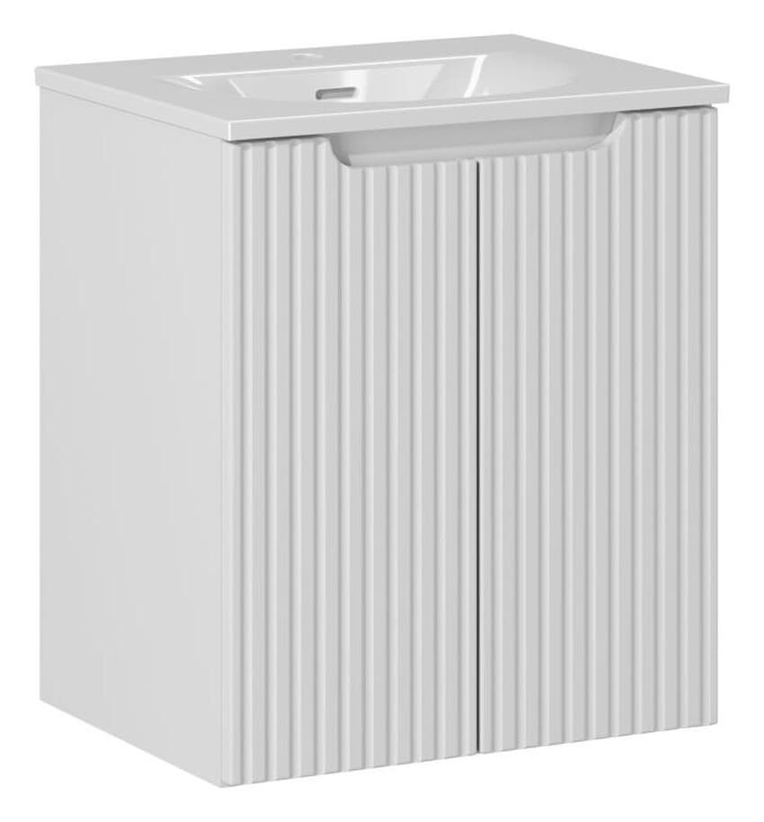 Závesná skrinka Nova White II so zápustným umývadlom 50 cm biela
