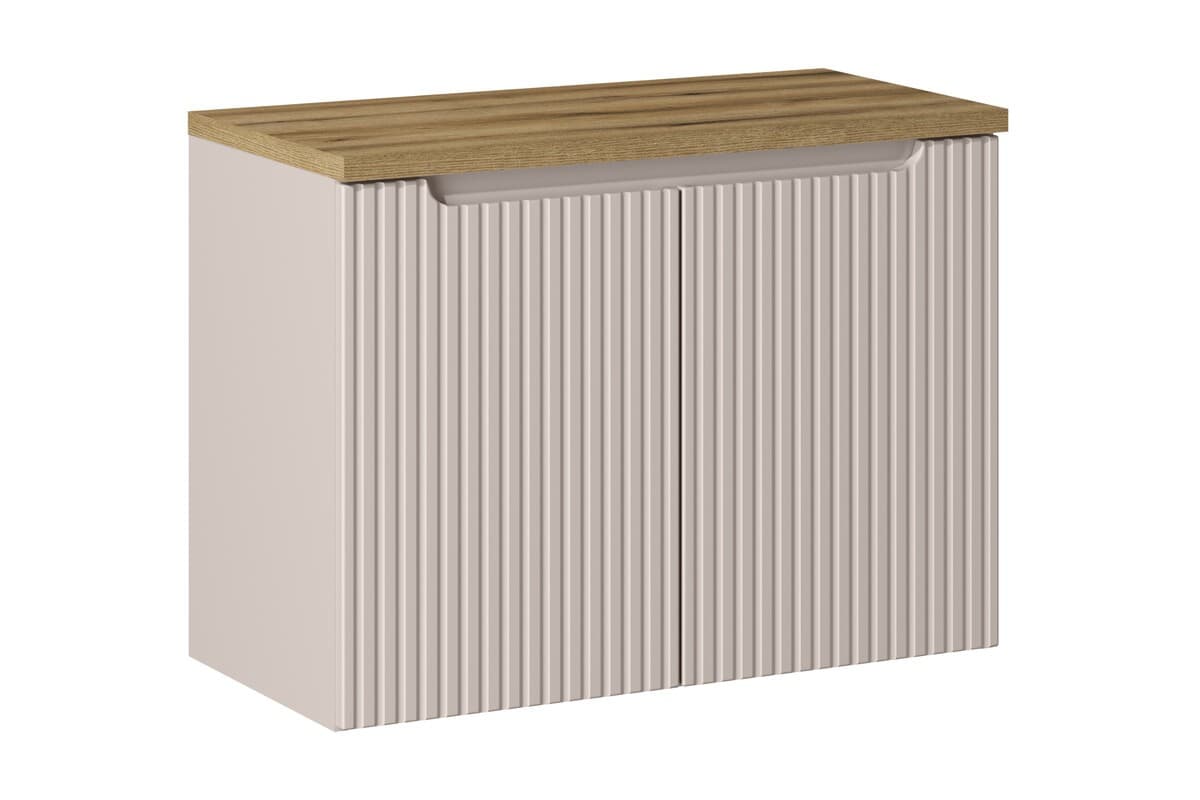 Závesná skrinka pod umývadlo Nova Cashmere I s doskou 80 cm kašmír/dub coast evoke