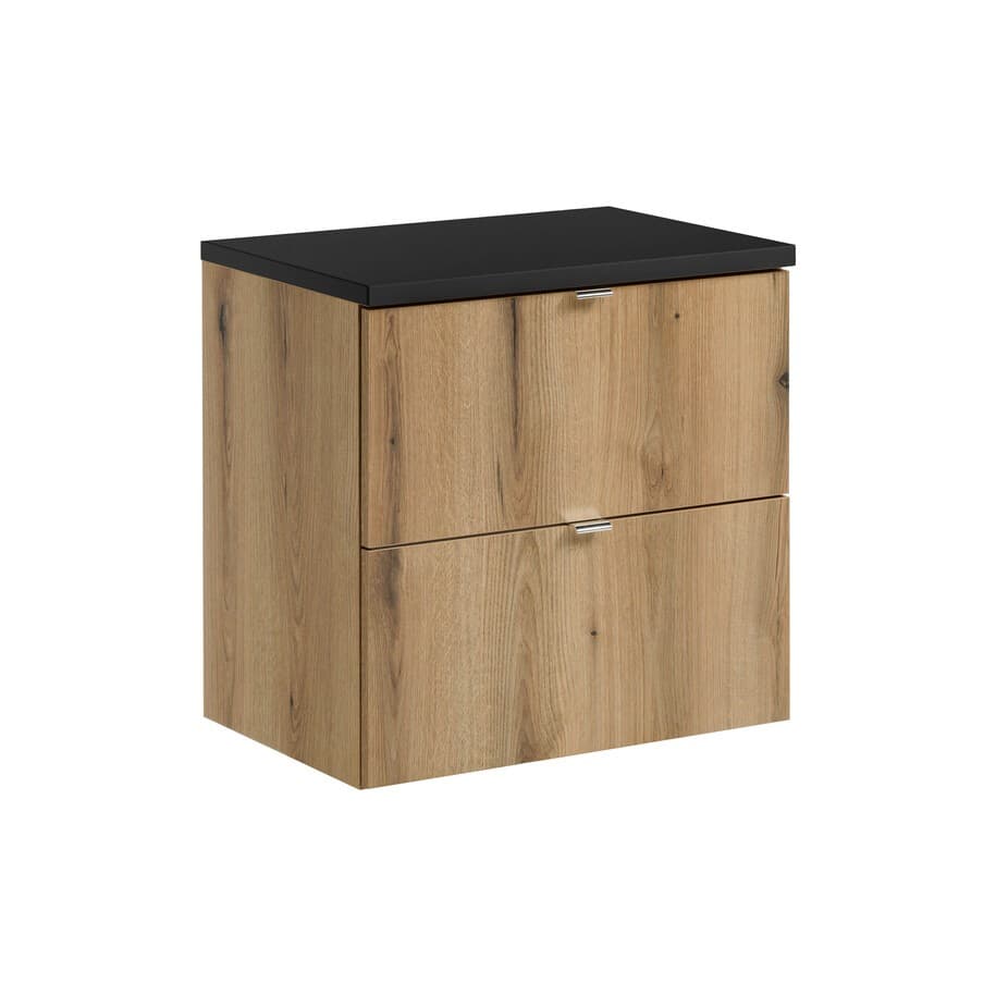 Závesná skrinka Nova Oak I s doskou 60 cm dub evoke/čierna