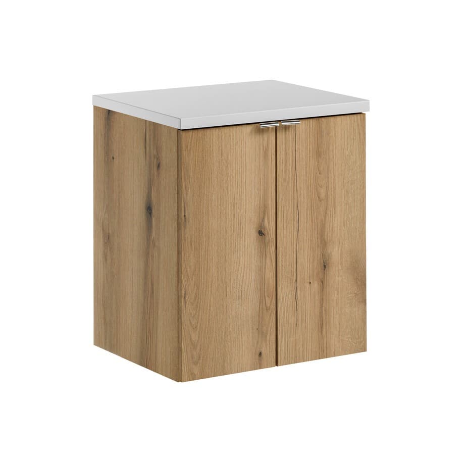 Závesná skrinka pod umývadlo Nova Oak s doskou 50 cm dub evoke/biela