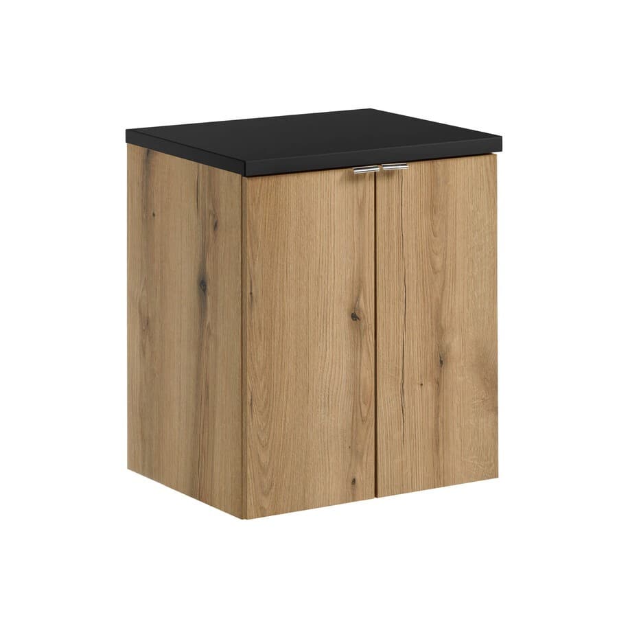 Závesná skrinka pod umývadlo Nova Oak s doskou 50 cm dub evoke/čierna 1
