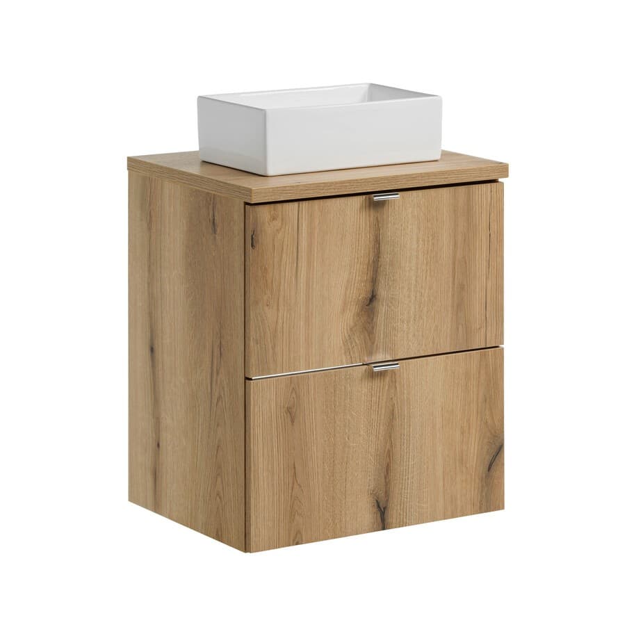 Závesná skrinka Nova Oak Gaja I s doskou a umývadlom 50 cm dub coast evoke