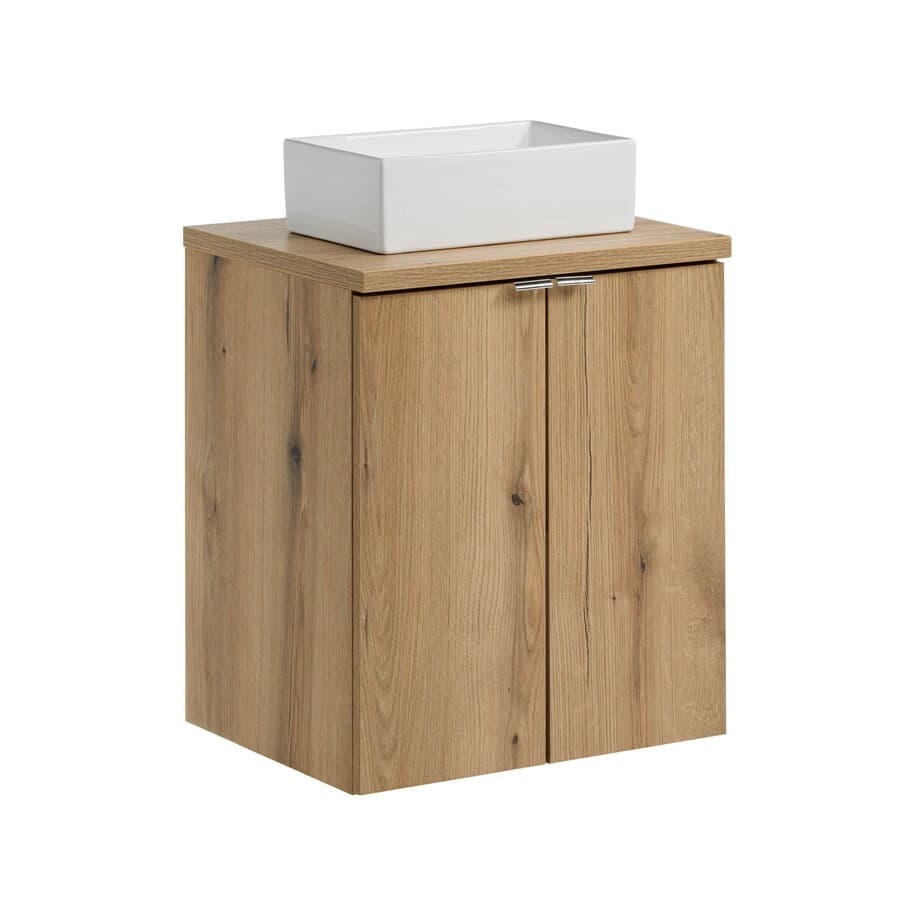 Závesná skrinka Nova Oak Gaja II s doskou a umývadlom 50 cm dub coast evoke