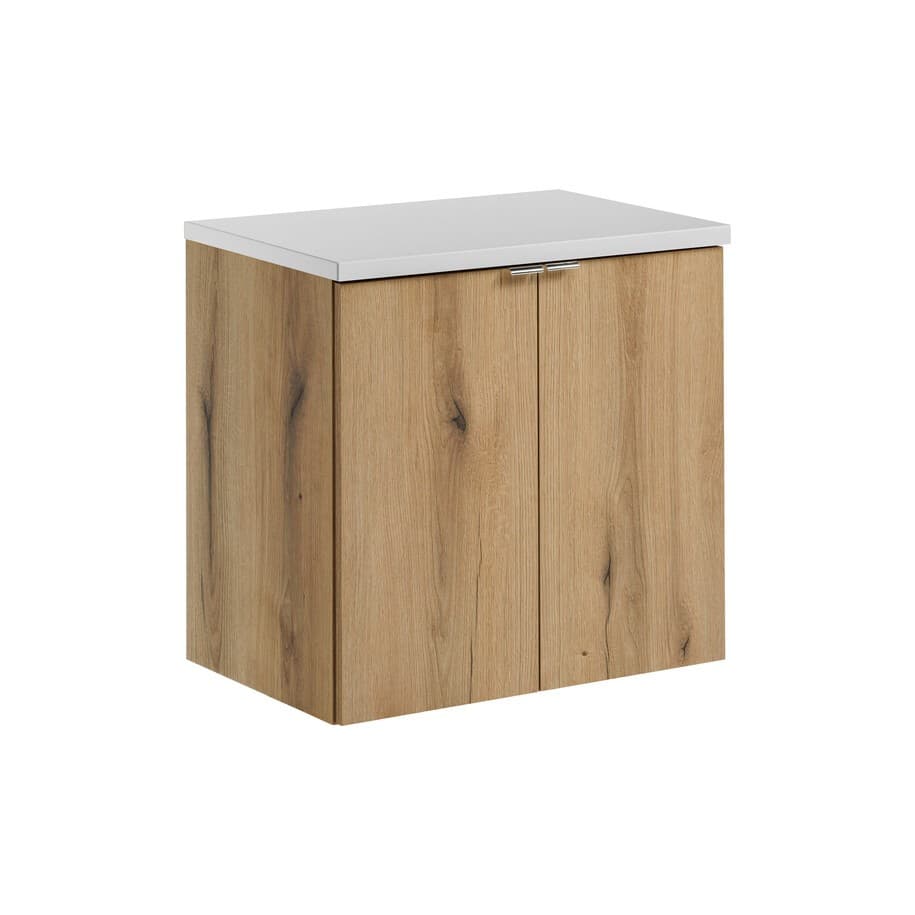 Závesná skrinka Nova Oak II s doskou 60 cm dub evoke/biela 1