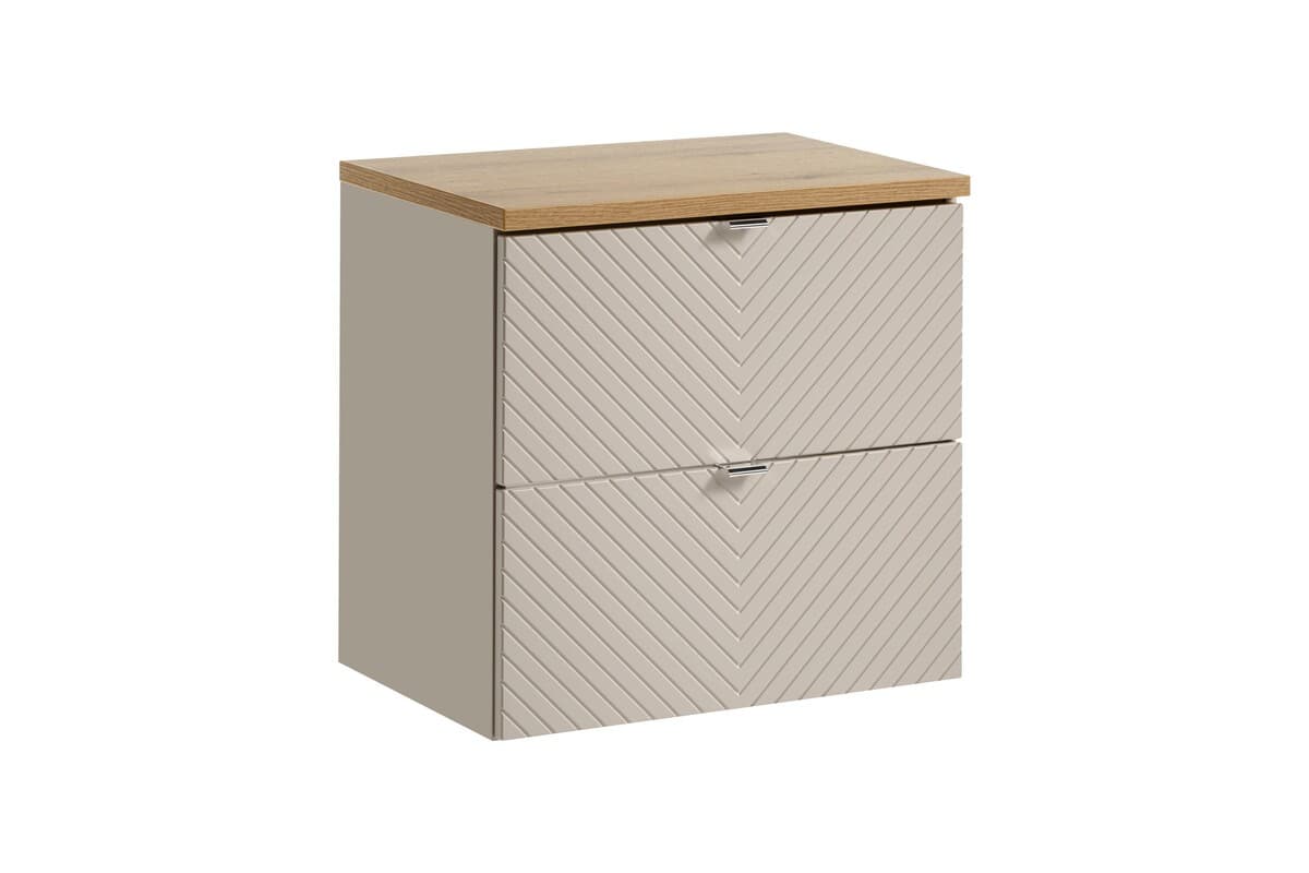Závesná skrinka pod umývadlo Viva Cashmere s doskou 60 cm kašmír/dub evoke 1