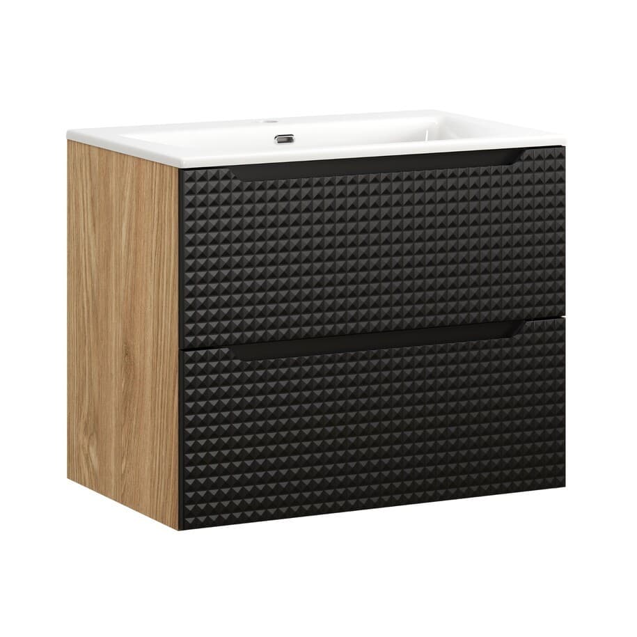 Závesná skrinka Luxor Black so zápustným umývadlom 70 cm čierna 1