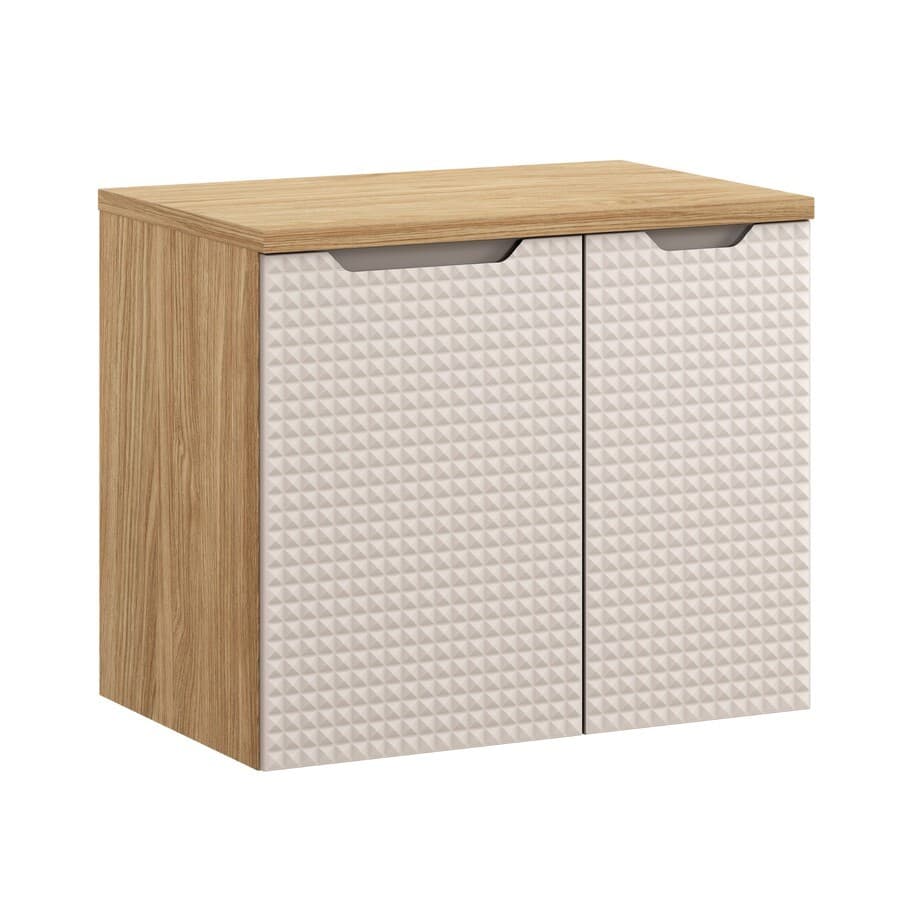 Závesná skrinka pod umývadlo Luxor Beige s doskou 70 cm béžová/dub olejovaný 1
