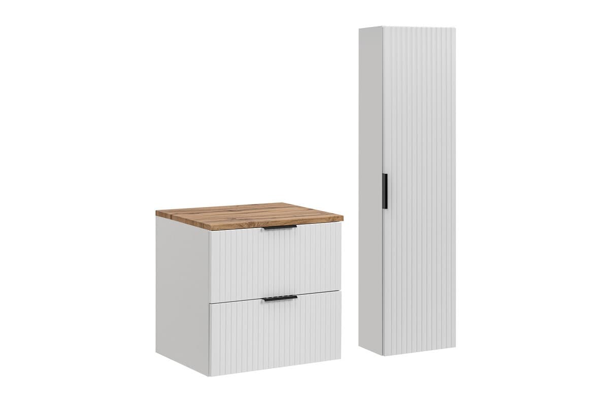 Kúpeľňová zostava Casad so skrinkami 60 cm biela/dub wotan