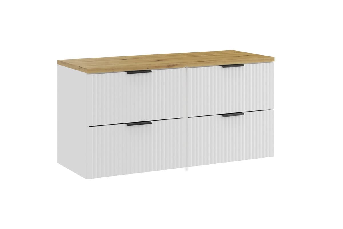 Závesná skrinka pod umývadlo Casad s doskou 120 cm biela/dub artisan
