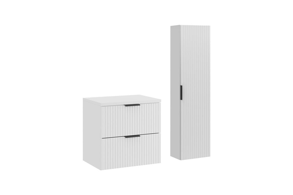Kúpeľňová zostava Casad s doskou a skrinkami 60 cm biela