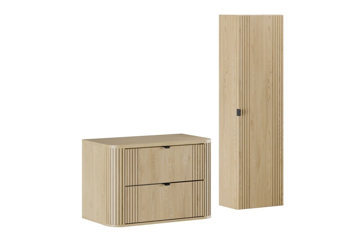 Kúpeľňová zostava Ovalia so skrinkami 80 cm dub Cremona