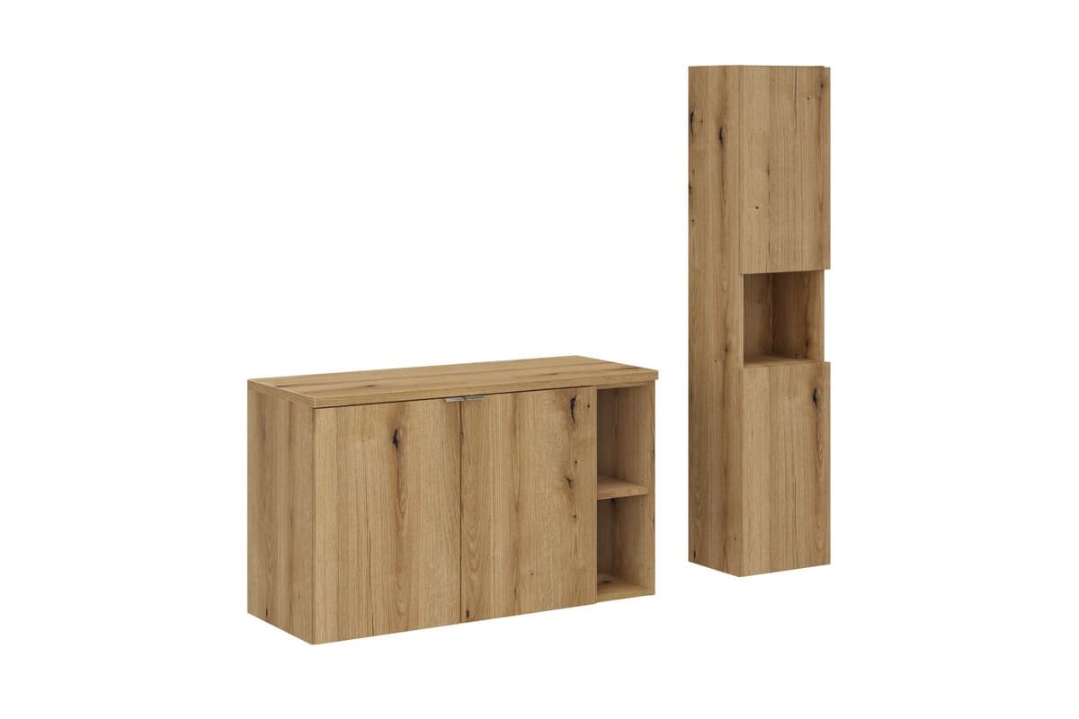 Kúpeľňová zostava Nova Oak so skrinkami 100 cm dub evoke 1