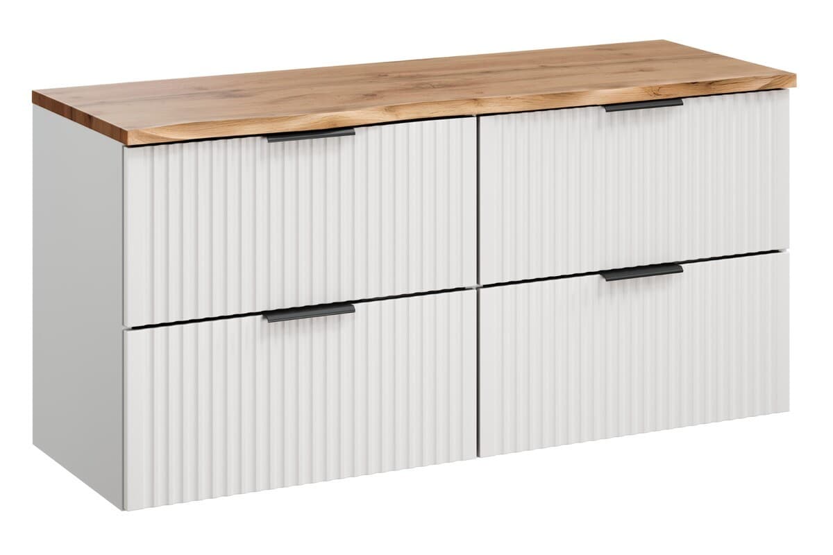 Závesná skrinka Casad Nature s doskou 120 cm biela/dub wotan