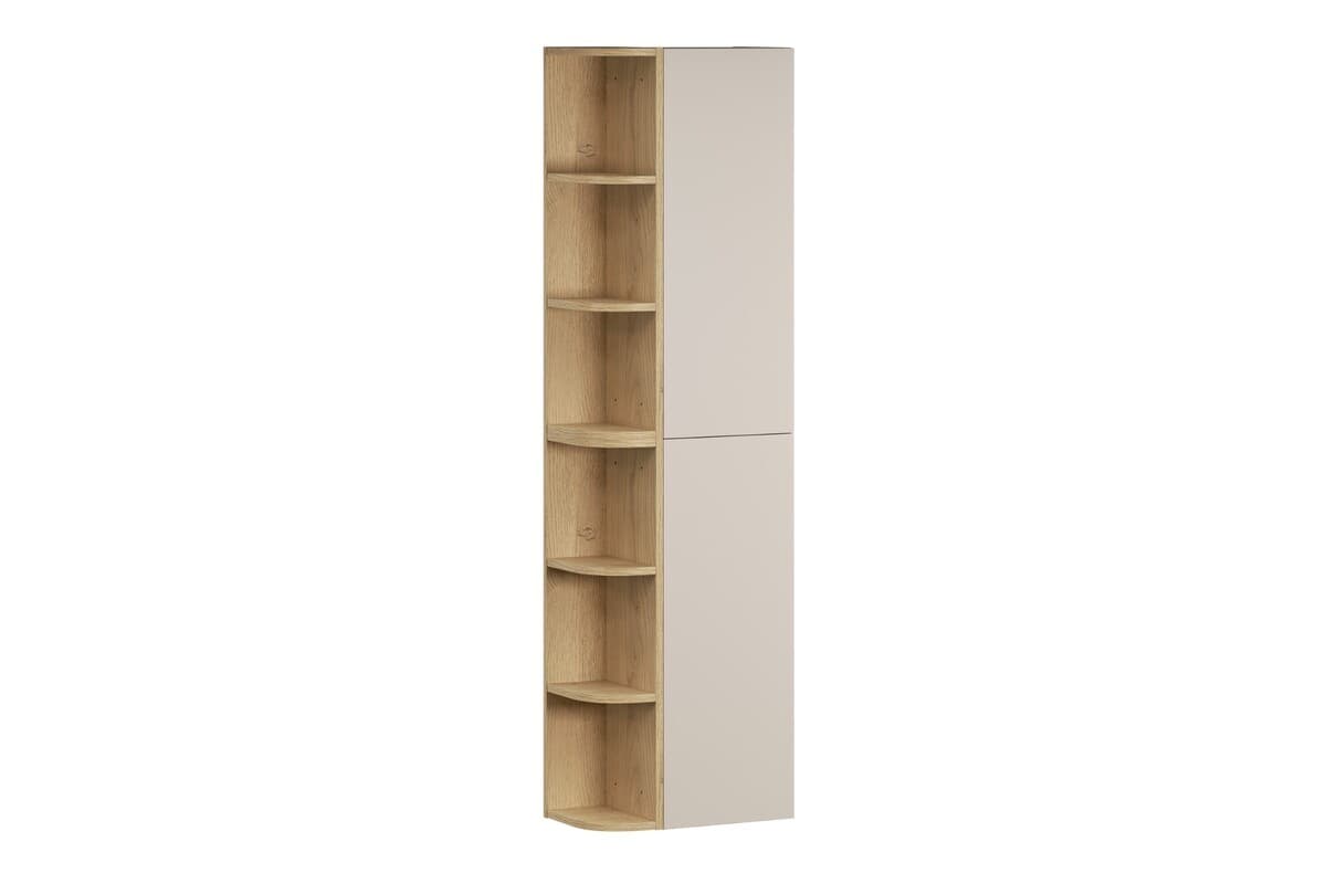 Závesná horná vysoká kúpeľňová skrinka Dalia Cashmere 45 cm kašmírová/dub cremona