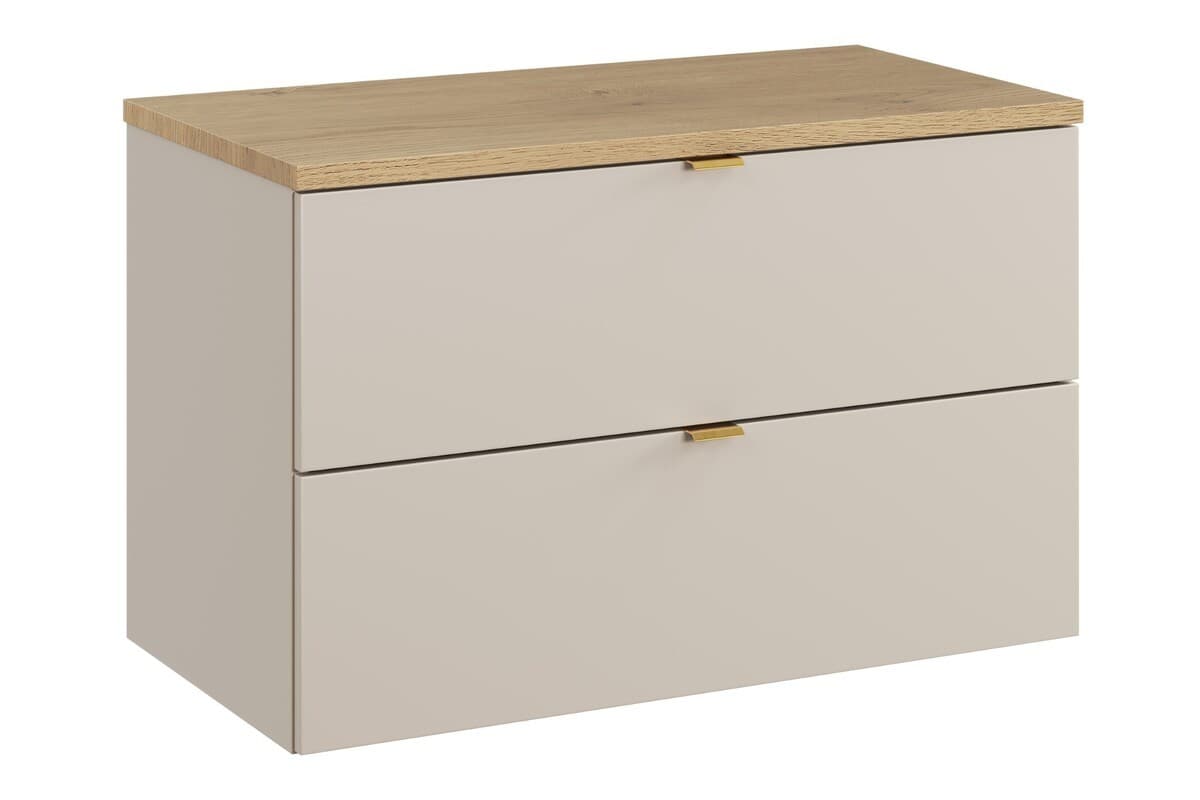 Závesná skrinka pod umývadlo Dalia Cashmere Nordic s doskou 80 cm kašmírová/dub cremona