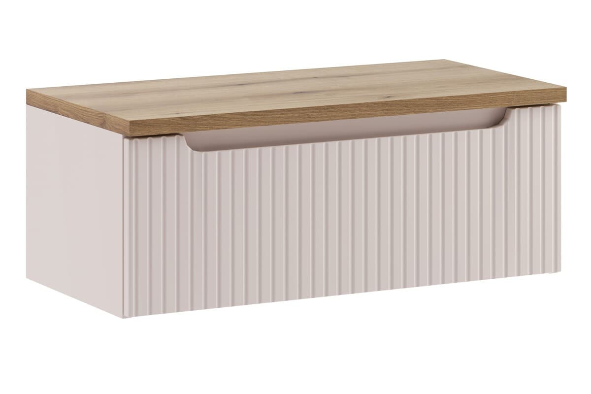 Závesná skrinka pod umývadlo Nova Cashmere s doskou 80 cm kašmírová/dub coast evoke 1